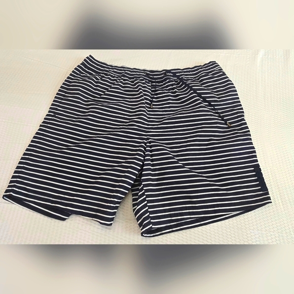Michael Kors Navy and White Striped Swim Trunks XL - Picture 1 of 6